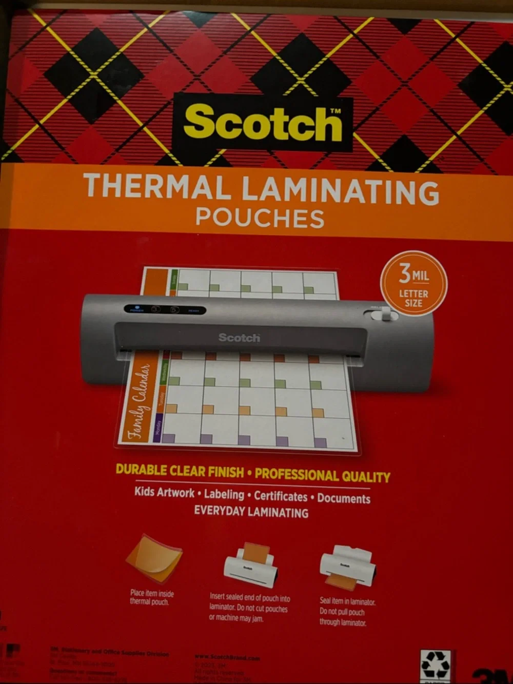 Scotch Thermal Laminating Pouches - Red